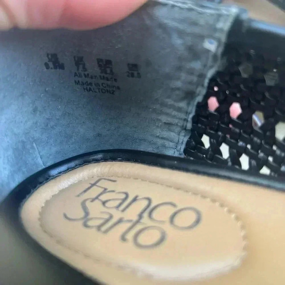 Franco Sarto Black Loafers with Perforated Design - Picture 5 of 6